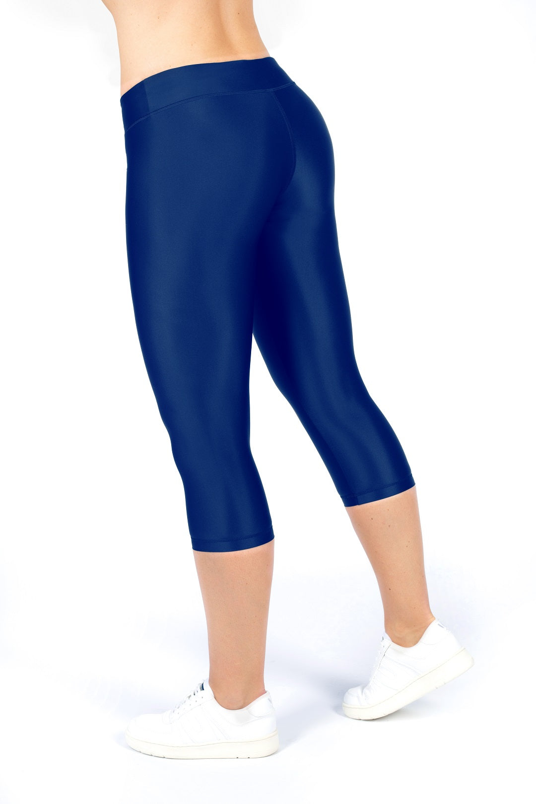 Blaue 3/4 Leggings von anmila sportswear – Rückansicht