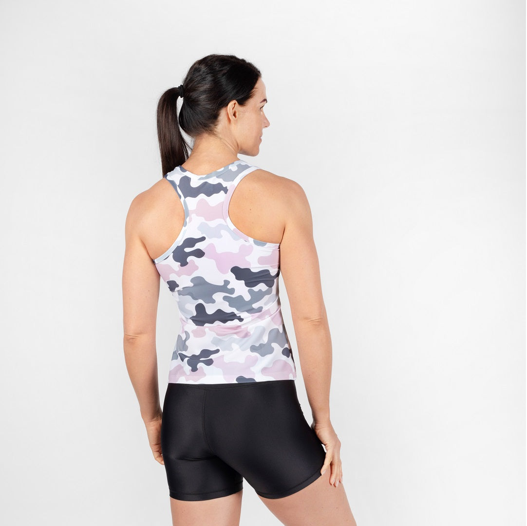 Camouflage Design Tank Top von anmila sportswear – Rückansicht
