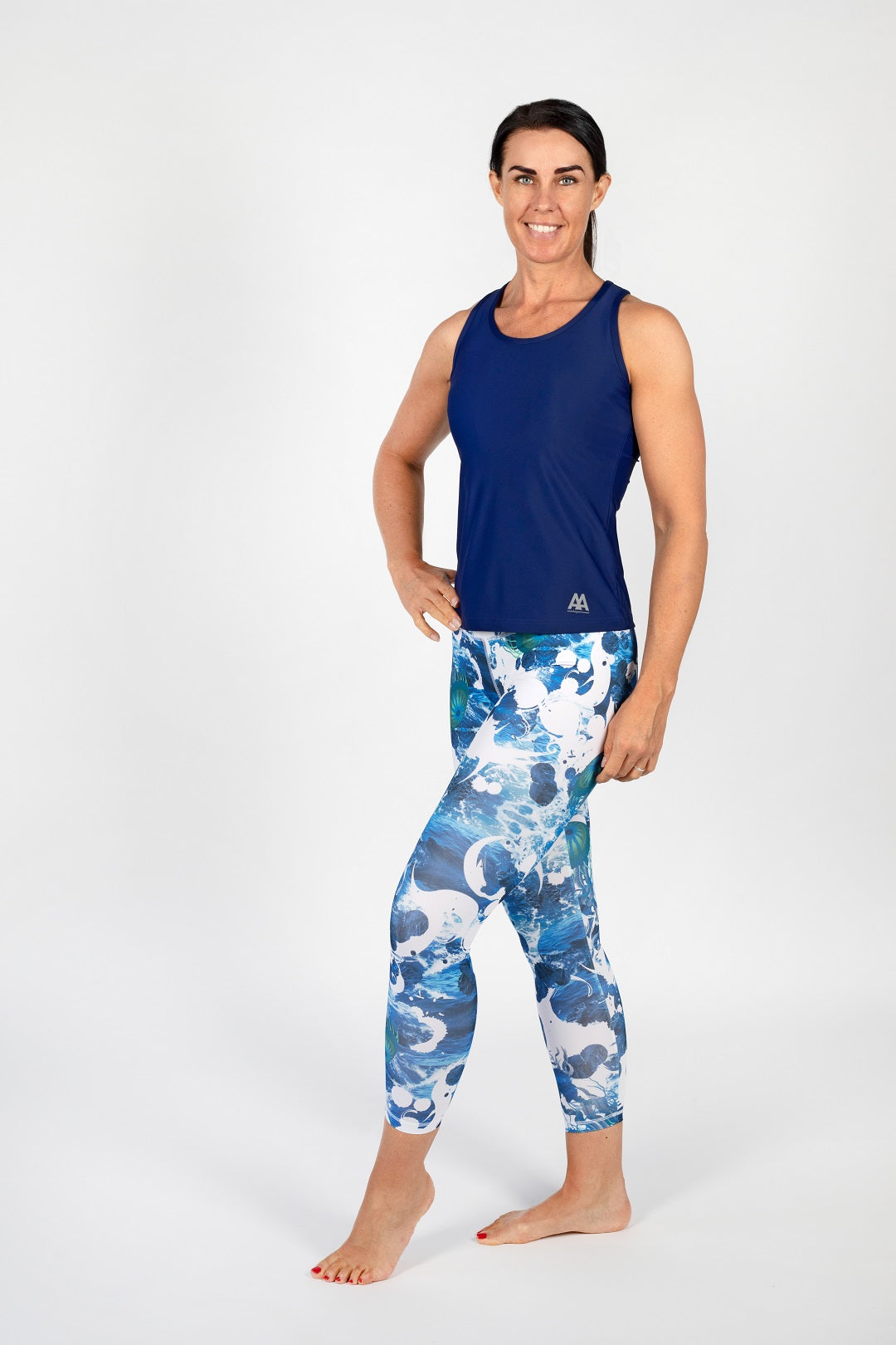 7/8 Sport Leggings Vibrant Vision Design - nachhaltig & formstabil von anmila sportswear – Vorderansicht