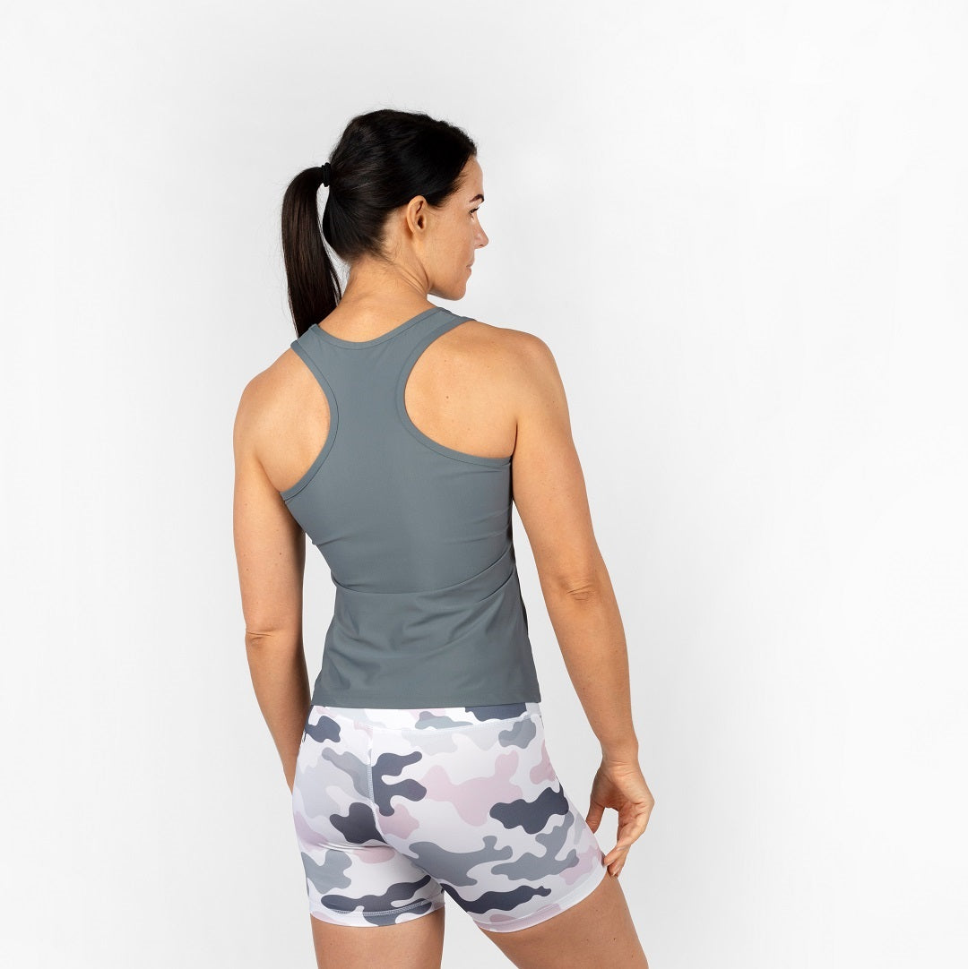Graues Tank Top von anmila sportswear – Rückansicht