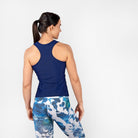 Blaues Tank Top von anmila sportswear – Rückansicht