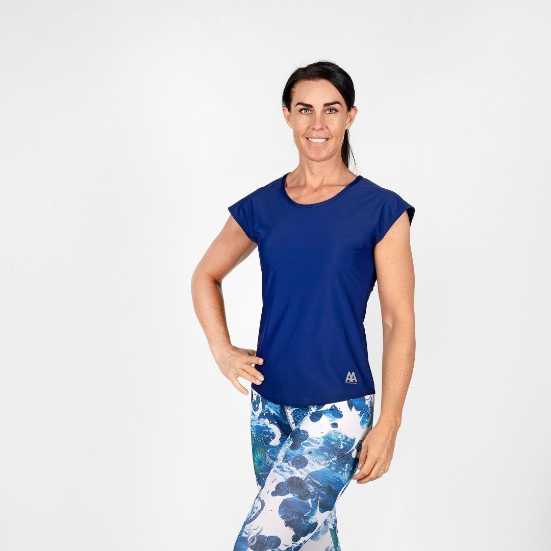 Blaues TShirt von anmila sportswear – Vorderansicht